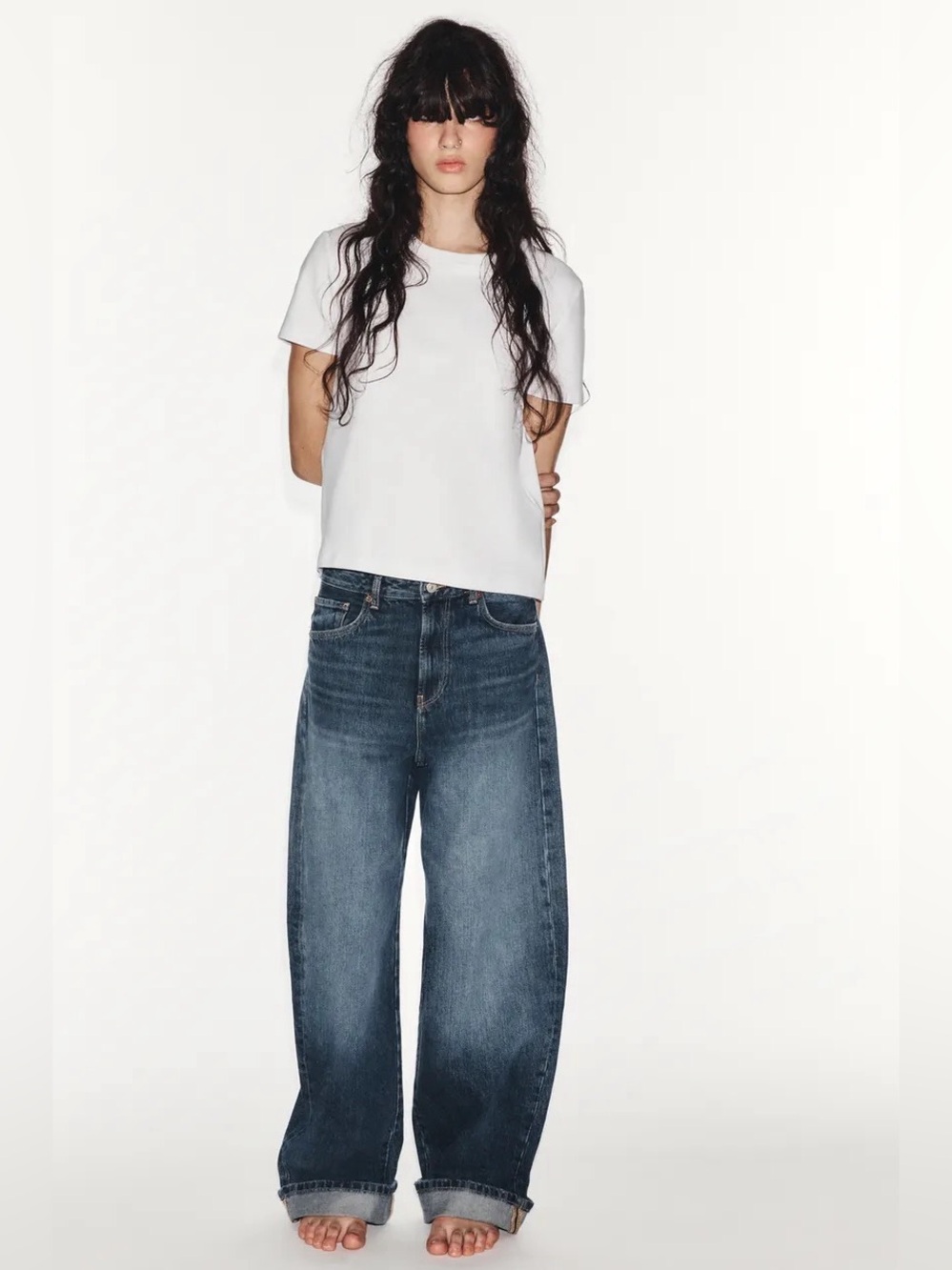 Hollister Ultra High-Rise Baggy Jeans Womens 27L Blue Medium Wash